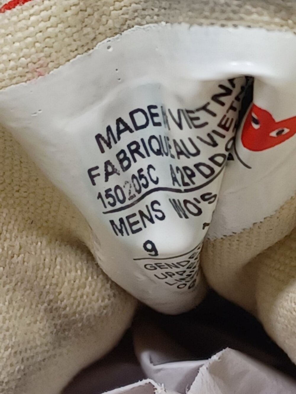 CDG CONVERSE X COMME DES GARCONS PLAY Heart Hi Sneaker 150205C - White 9 US Men - Picture 9 of 9